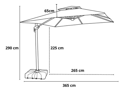Ombrelone Guarda Sol Roma Premium Reforçado 3 Metros C/ Base