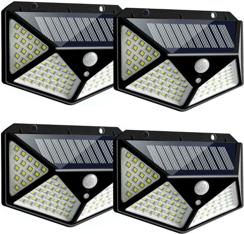 Luz Solar 135 Led Lampara Exterior Sensor Movimiento X 4 Uni