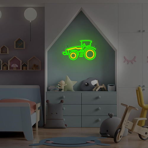 Letrero De Neón De Tractor, Luz Led Regulable Para Pared De