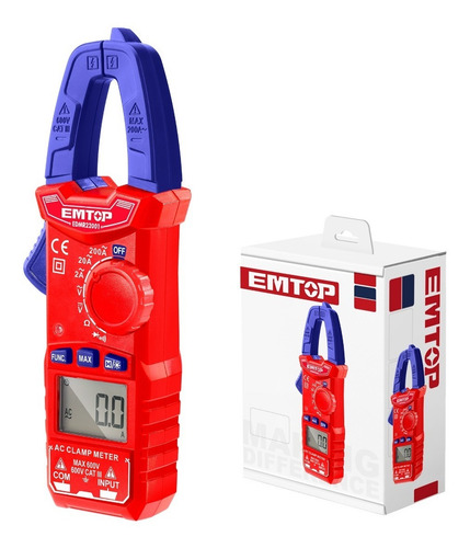 Imagen 1 de 1 de Pinza Amperimétrica Marca Emtop Somos Tienda