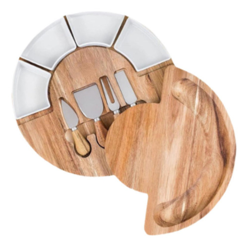 Tabla De Quesos De Madera Y Juego De Cuchillos Para Fiestas