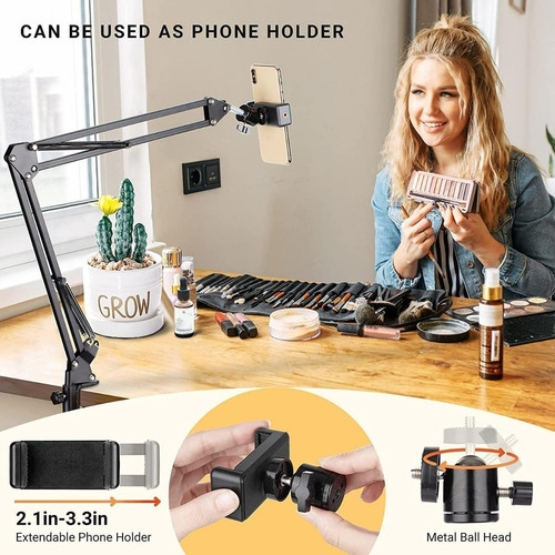 Imagen 8 de 8 de Brazo Soporte Para Micrófono Ajustable + Filtro Pop, Celular