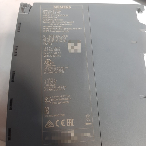 Cpu Compacto Siemens 6es75111ck000ab0 (Usado)