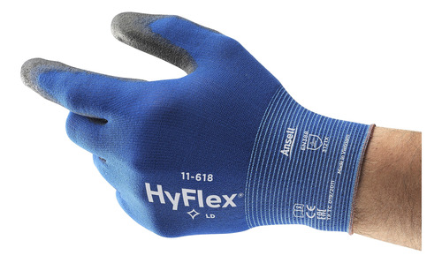 Ansell Hyflex 11-618 - Guantes De Nailon Ligeros Multiusos C