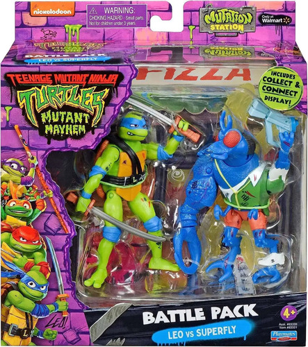 Figura Tortugas Ninjas Battle Pack Leo Vs Superfly - Dgl