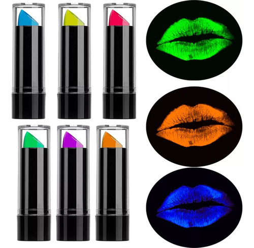 Lápiz Labial Fluor Glow Efecto Neón Con Luz Ultravioleta