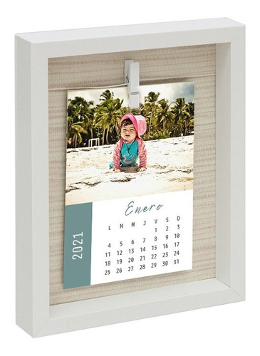 Portarretrato Con Broche Y Con Láminas Calendario Con Fotos