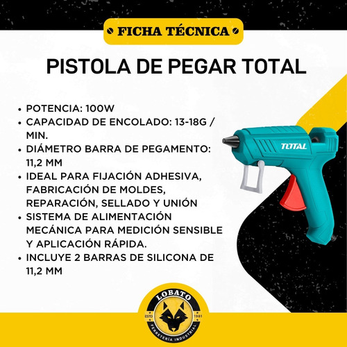 Imagen 3 de 10 de Pistola Para Silicona Eléctrica 100w Total - 11.2mm