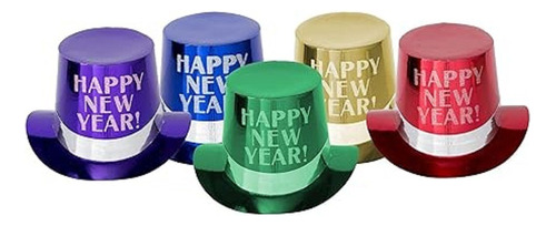 Sombrero Copa Fiesta Feliz Año Nuevo Glitter Colores Hny 1pz
