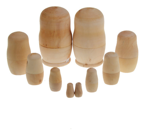 Muñeca En Blanco, Madera De Matrioska, Sin Pintar, Manualida