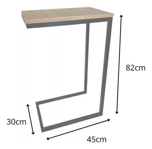 Mesa Auxiliar De Arrime Para Cama Estilo Industrial 80 Cm