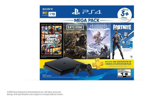 Sony Ps4 Slim 1tb + 4 Juegos + 1 Joystick + Suscripción A Ps