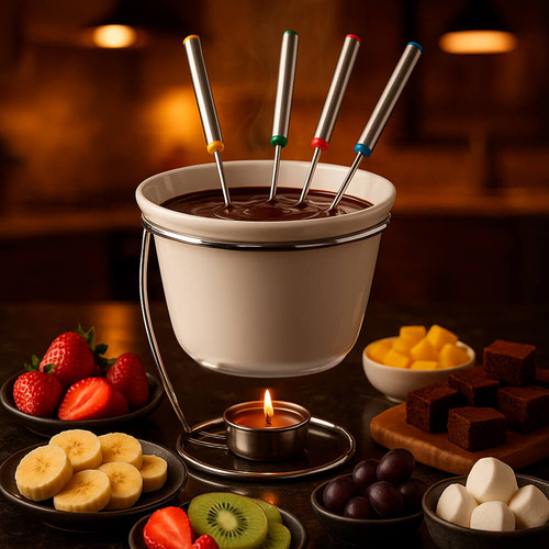 Aparelho Fondue Queijo Em Cerâmica 7 Peças New - Hauskraft