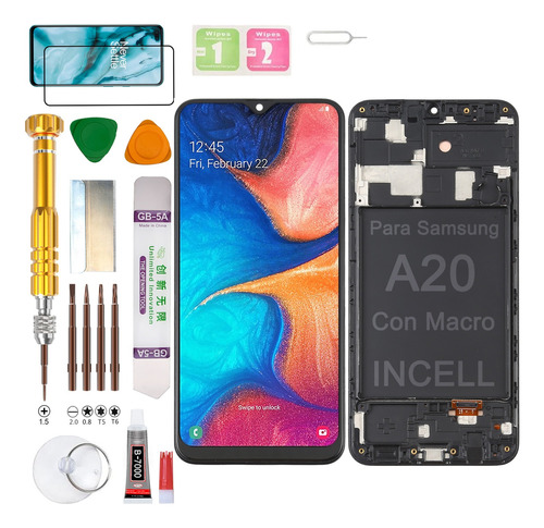 Pantalla Para Samsung A20 A205g Display Con Macro (incell)