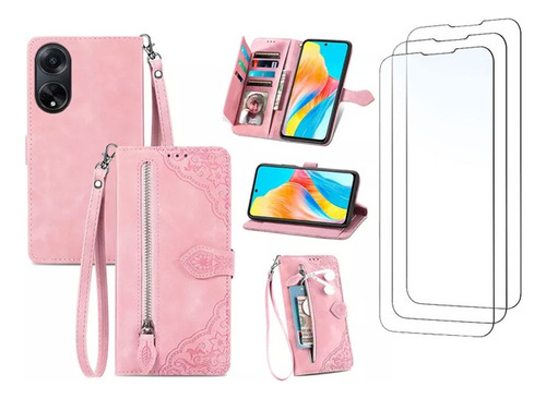 Funda Teléfono Tipo Cartera Con Ranuras Tarjetas Para Oppo-d