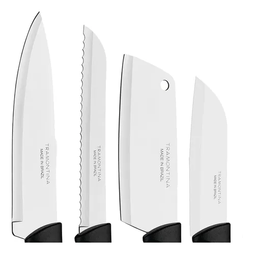 Jogo de Facas Plenus 9 Peças com Lâminas em Aço Inox e Cabos de P...