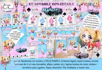 Comprar Kit Imprimible Candy Bar Harley Quinn Pastel 100% Editable