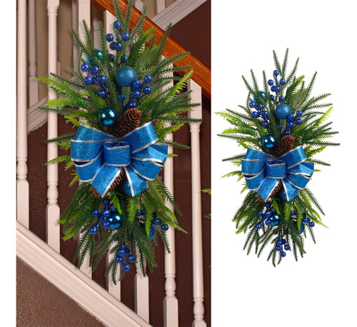 Guirnalda Navideña Artificial Para Escaleras, Azul