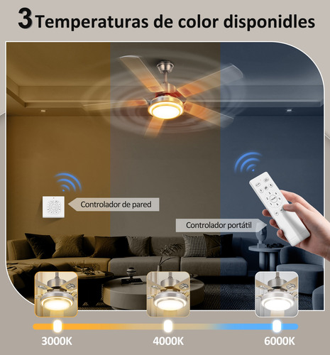 42in Lámpara Ventilador Abanico De Techo Con Control Remoto