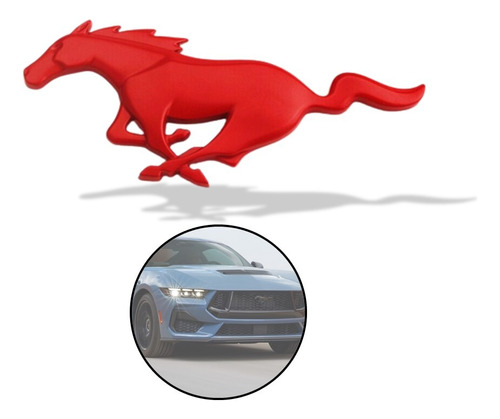 Emblema De Metal Delantero Mustang Varios Modelos Rojo