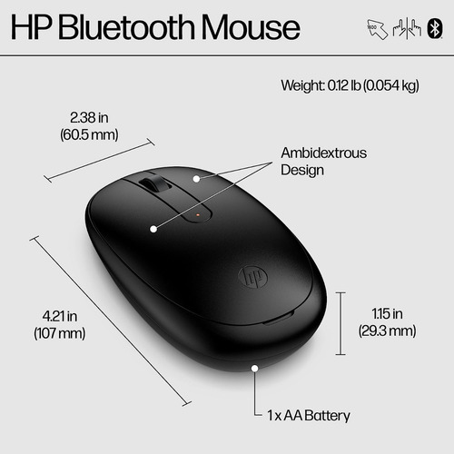 Mouse Hp 240 Bluetooth 5.1 Óptico 1600 Dpi 3v0g9aa 793f9aa