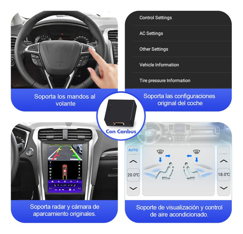 Estéreo Para Fusion 2013- A/a Auto Android Carplay 12.1 Inch