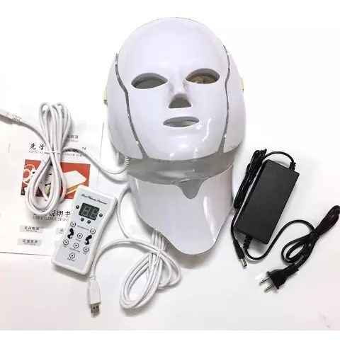 Fototerapia Mascara Led Facial Y Cuello 7 Colores