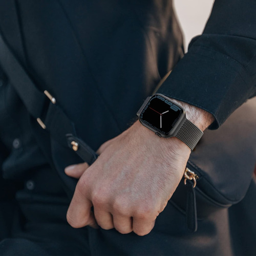 Correa Para Apple Watch 45/44/42/41/40/38mm Iwatch 8 7 6 Se5 Ancho De La Correa 0.6 Cm Color Negro-42mm/44mm/45mm