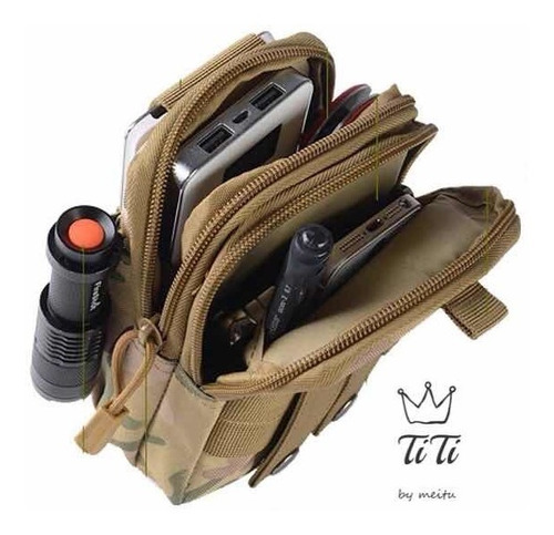 Imagen 10 de 10 de Bolsa Táctica Militar Para Celular Cámara Multiusos Cruzada