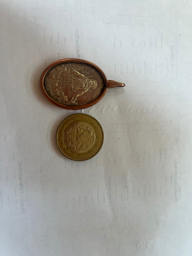 Medalla De Plata Virgen Guadalupe Jesús Cristo Plateado (Usado)
