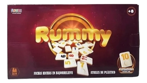 Juego De Mesa Rummy Burako Fichas Bajorrelieve Mediano Faydi