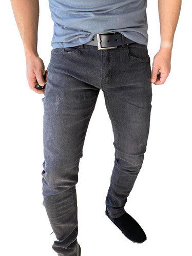 Jeans Pantalón Slim Fit Gris Oscuro