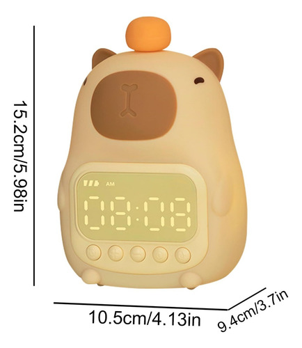 Luz Nocturna De Capibara-reloj Despertador Digital Para