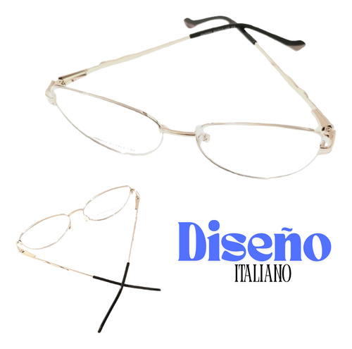 Armazones Muttarlentes Metal Parma 3002 - Estilo Y Elegancia Blanco Para El Contorno Del Marco Y El Resto De La Estructura Es En Metal Plateado