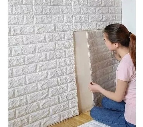 Imagem 1 de 7 de Painel 3d Revestimento De Parede Autocolante 70x76 Tijolinho