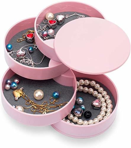 Joyero - Jewelry Box With Mirror, Stackable Storage 4-drawer