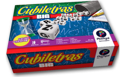 Juego De Mesa Cubiletras Big Grande Juego Palabras Plastigal