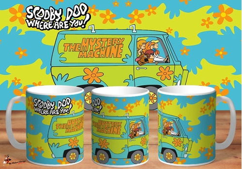 Taza De Ceramica Scooby Doo The Mystery Machine 4k Art 01