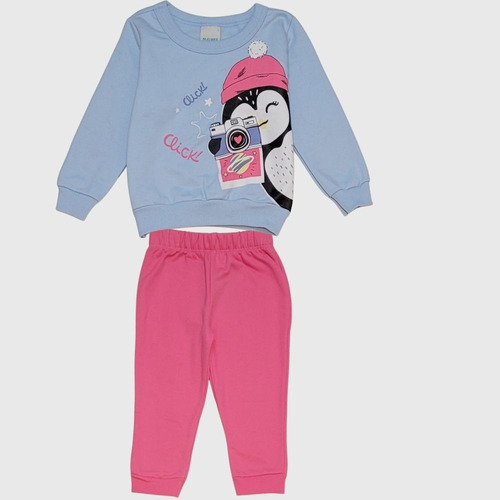 Conjunto Infantil Menina Malwee Moletom Estampas Lúdicas