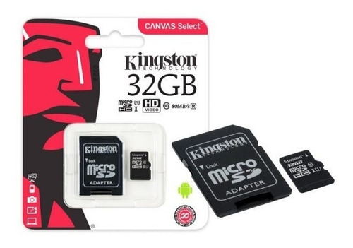 Cartão De Memória Microsd 32gb Canvas Select Plus Kingston