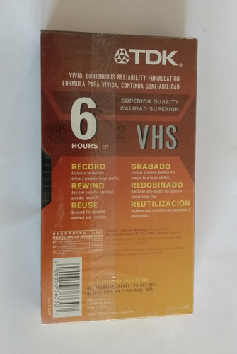Fita Vhs Virgem Tdk Superior Quality T-120 ( Lacrada )