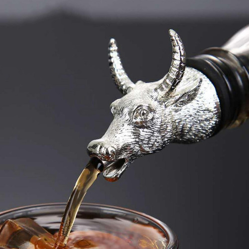 Alloy Animal Head Pourer Único Tapón De Botellas Bubalus