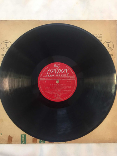 Disco Vinilo Lp Pagliacci London Mario Del Monaco Leoncava.. (Usado)