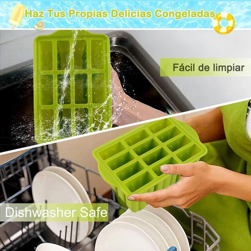 Cx1 Moldes Y Bandejas De Silicona Para Paletas 12 Cavidades,