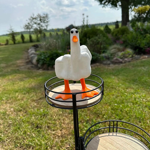 Figura De Resina Dedo Pato Engraçado, Estatueta Design Pato