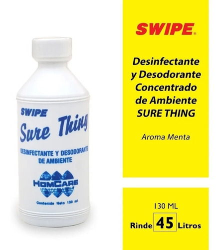 Desinfectante Desodorante Concentrado Sure Thing Swipe Menta