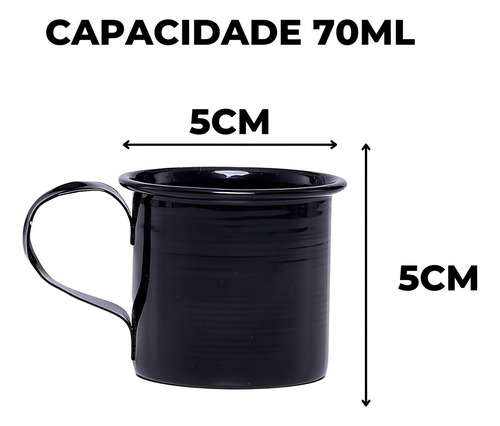 Kit Com 10 Xícaras Canequinhas Para Servir Molho Ou Calda