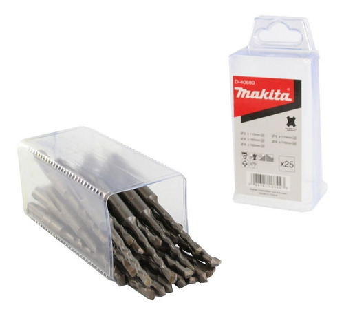 Mechas Sds Makita 6,8, 10 Mm 25 En Total En Tubo Plástico