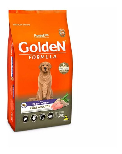 Ração Para Cães Adulto Peru E Arroz 15kg Golden