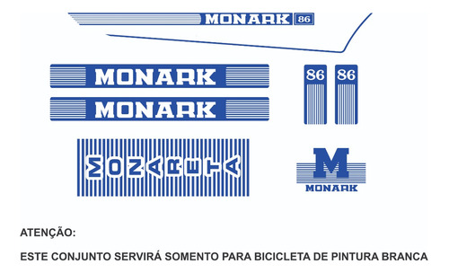 Adesivo Para Monark Monareta 1986 Azul - Frete Grátis